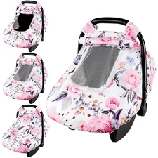 Floral Baby Carseat Cover Girls, Pea Pod Infant Car Seat Covers Canopy for Ne...