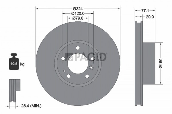 2X Pagid Bremsscheibe 50426N FüR BMW 5Er E39 7Er E38 8Er E31 E32 Touring 530 535-image