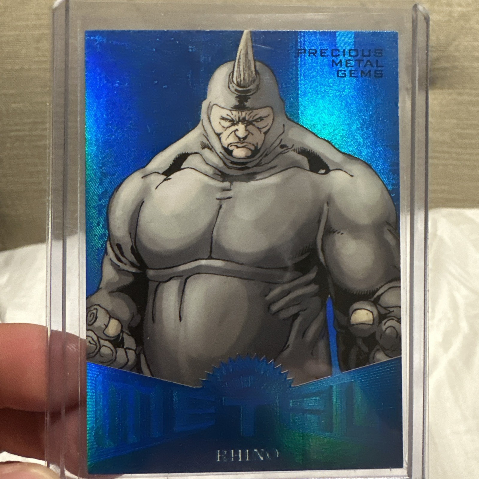 2017 Fleer Ultra Marvel Spider-Man Marvel Metal PMG Blue 26/49 Rhino #MM5 🔥💎