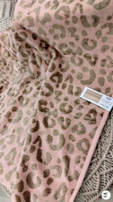 Caro TELO BAGNO VELLUTO ORO ROSA LEOPARDO lusso oversize piscina spiaggia NUOVO 36 x 68"