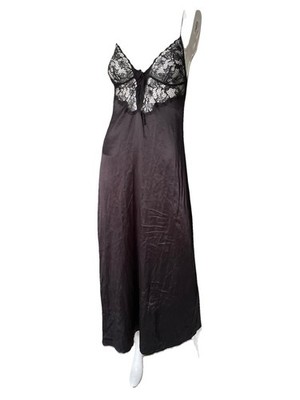 La Perla Black Silk Lace Slip Dress Sz 2 Made in Italy Luxury High Slit Corset T La Perla Black Silk Lace Slip Dress Sz 2 Made in Italy Luxury High Slit Corset T