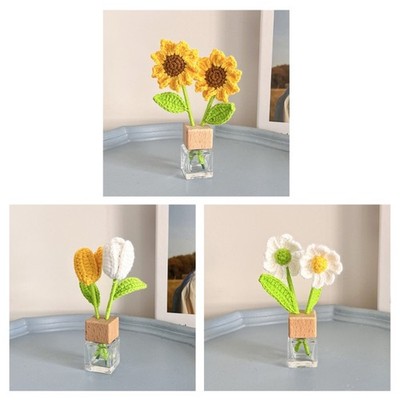 Handwoven Bouquet Aromatherapy Knitted Flower Restaurant Dining Table Decoration