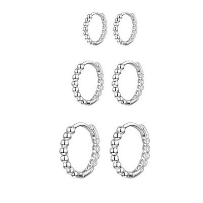 3 Paar Creolen Silber 925 Hypoallergene Klein 925 Sterling Silber Ohrringe Kl...