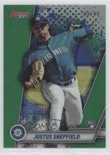 2019 Bowman's Best Green Refractor 49/99 Justus Sheffield #34 Rookie RC nd3