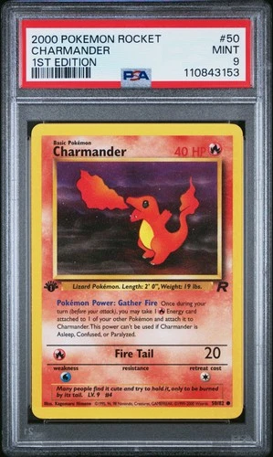 Charmander 2000 Pokemon Rocket #50 1st Edition PSA 9 NEW SLAB