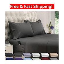 Soft  Durable King Size Deep Pocket Sheets - 4pc Cooling Set with Side Pocket