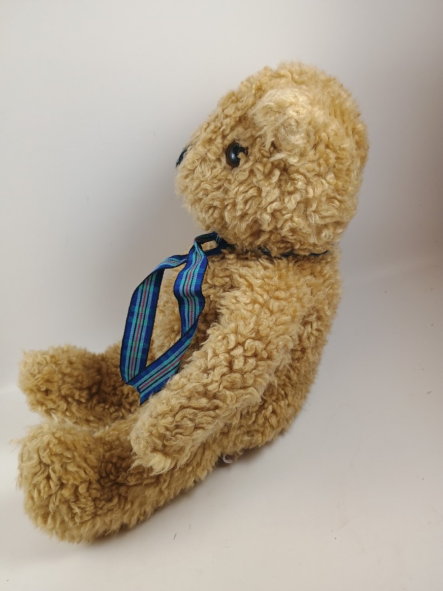 VINTAGE 1992 TY CURLY BROWN TEDDY BEAR # 5302 STUFFED ANIMAL PLUSH