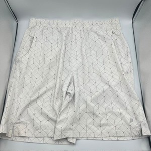 Prince Men's White 9" XL Tennis Athletic Geometric Print Drawstring Shorts