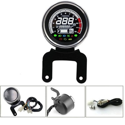 12V Motorcycle Universal LCD Digital Odometer Speedometer Tachometer Fuel Gauge