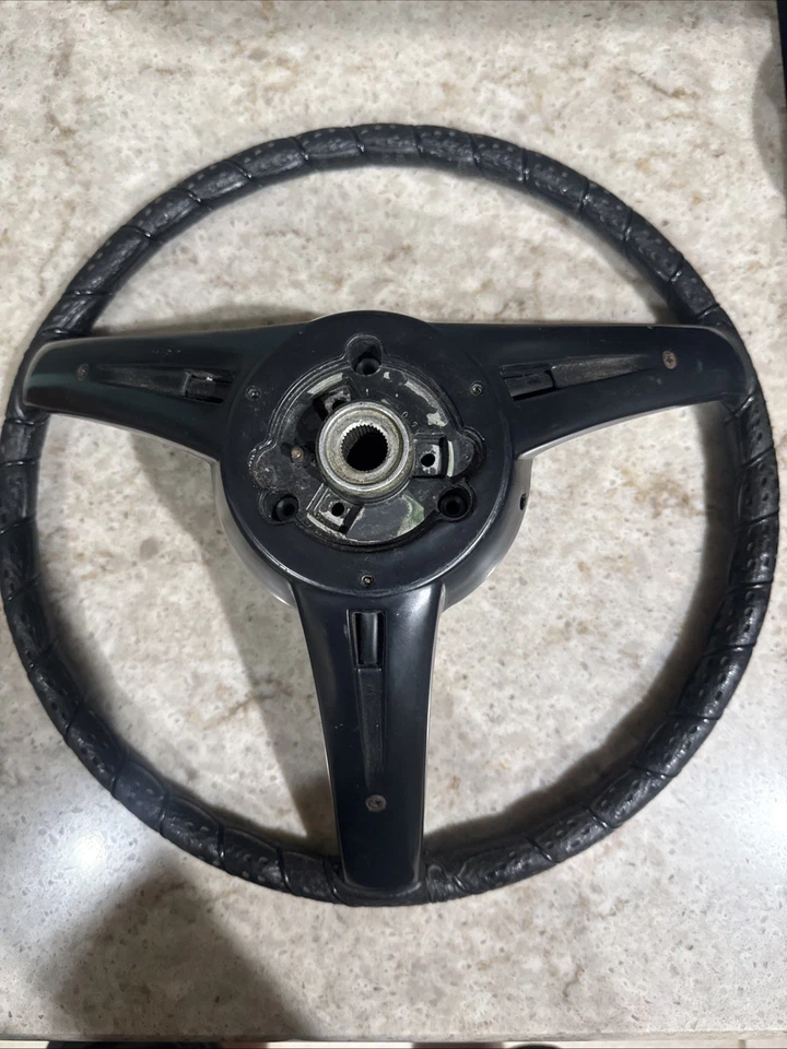 1970 BMW 2002 Steering Wheel Black Leather - Image 3 of 4