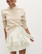 Marks & Spencer Womens Mini Asymmetric Skirt in Ivory - M&S