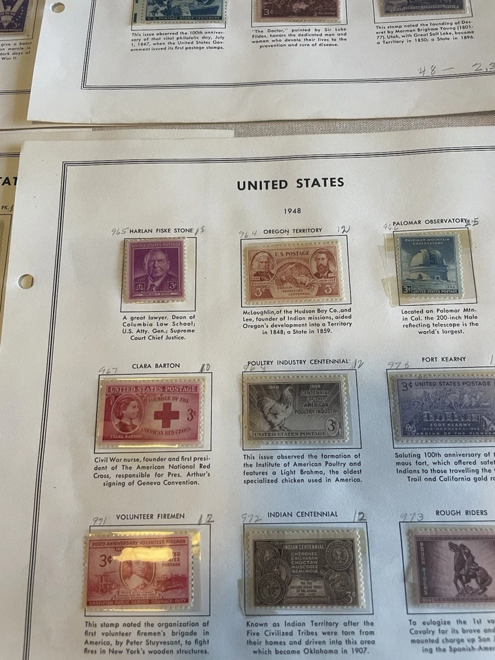 1938 - 1950 年美国纪念邮票套装 - 6 页专辑页二战至集邮博览会  — 第 3/4 张图片