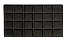 888 Display USA - 3 Pieces Black 24 Slot Coin Jewelry Showcase Display Tray F...