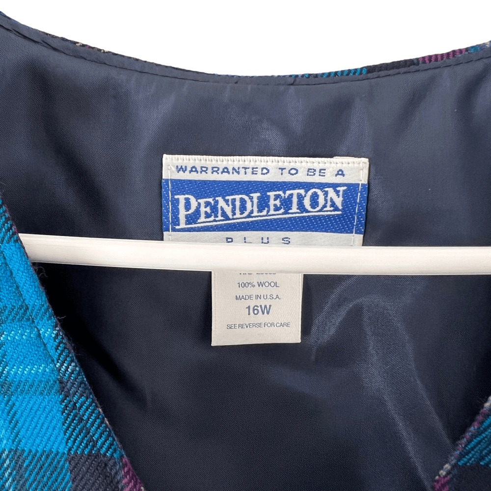 Vtg Pendleton Button Up Plaid 90’s Y2K Wool Vest … - image 4