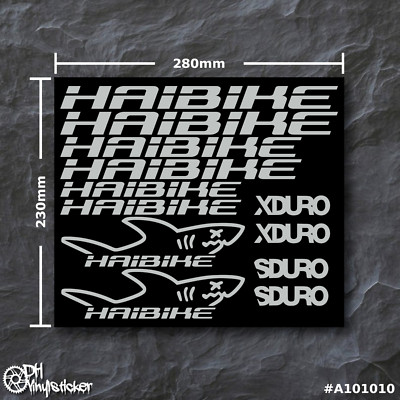 Haibike Sticker Grau | Aufklebersatz Set Fahrrad eBike BMX MTB Rahmen