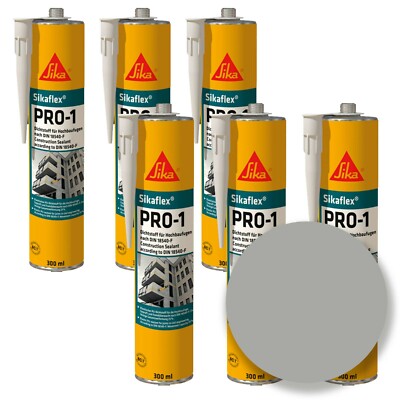 Dichtstoff für Hochbaufugen Sikaflex PRO-1 Betongrau, 6 Kartuschen a 300 ml