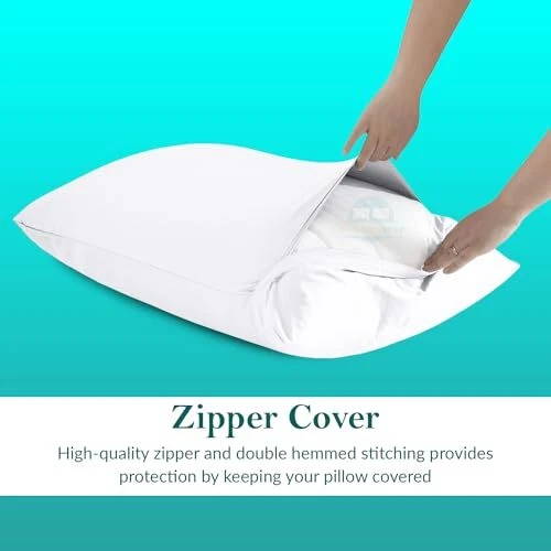 Travel Pillow Case 14x20 Size Egyptian Cotton Toddler Travel 14" x 20" White