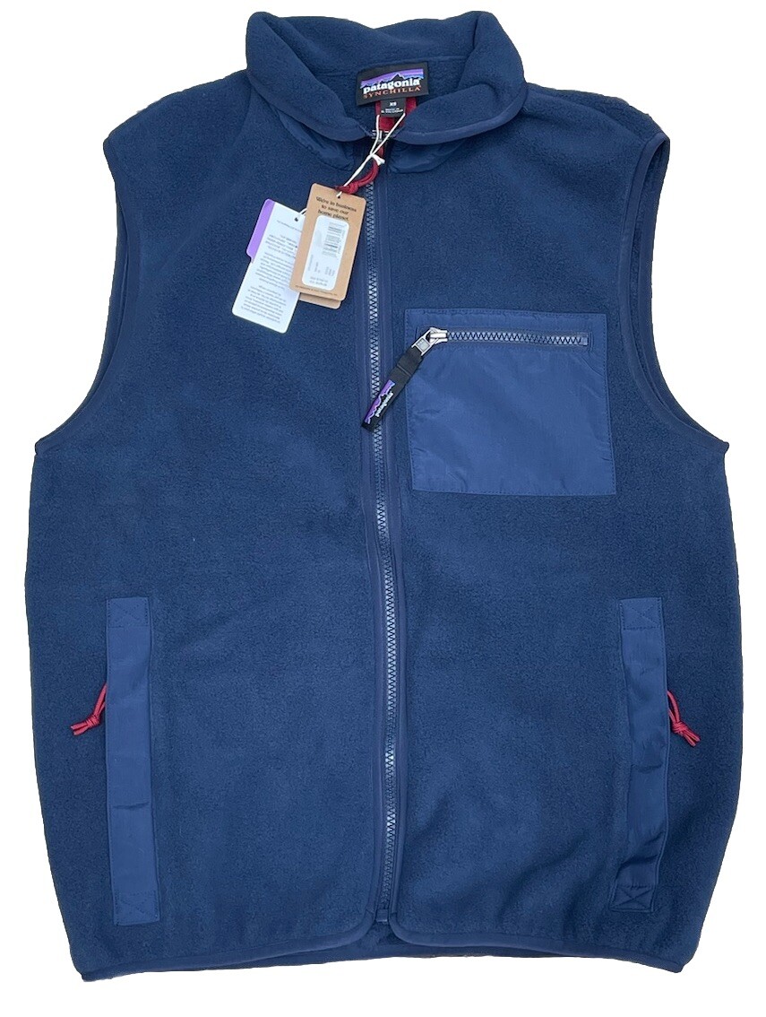 NWT Patagonia XS Synchilla Synch Vest Mens New Navy Fleece