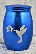 - Blue Ashes Keepsake Angel Wings Memorial Urn Mini Cremation Ashes display