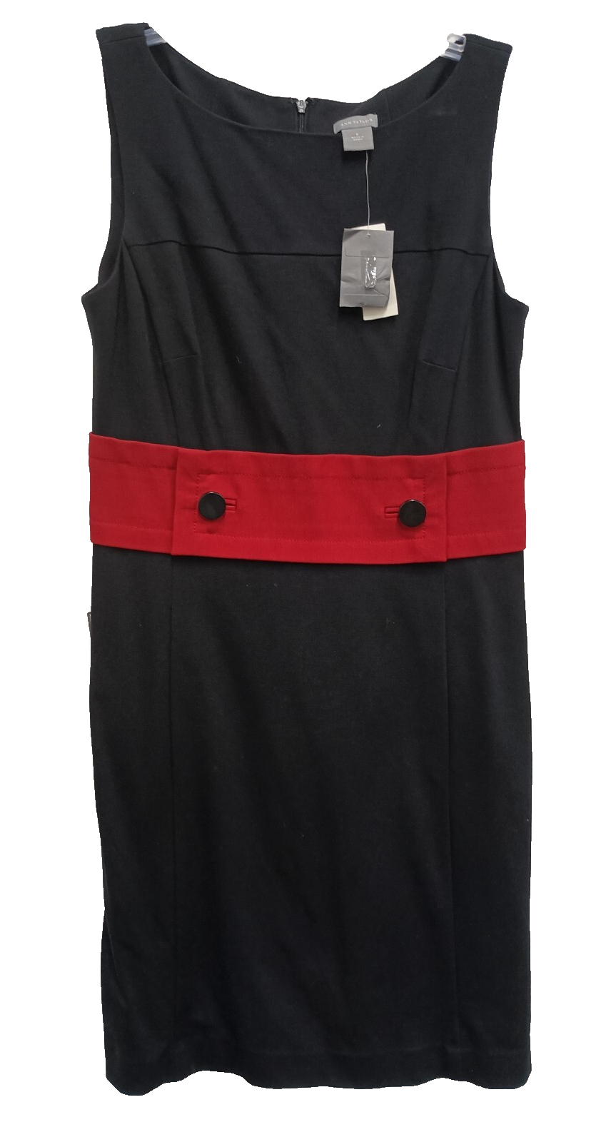 Ann Taylor Womens Dress Size 6 Black Red Sleeveless Minimalist Carrier New