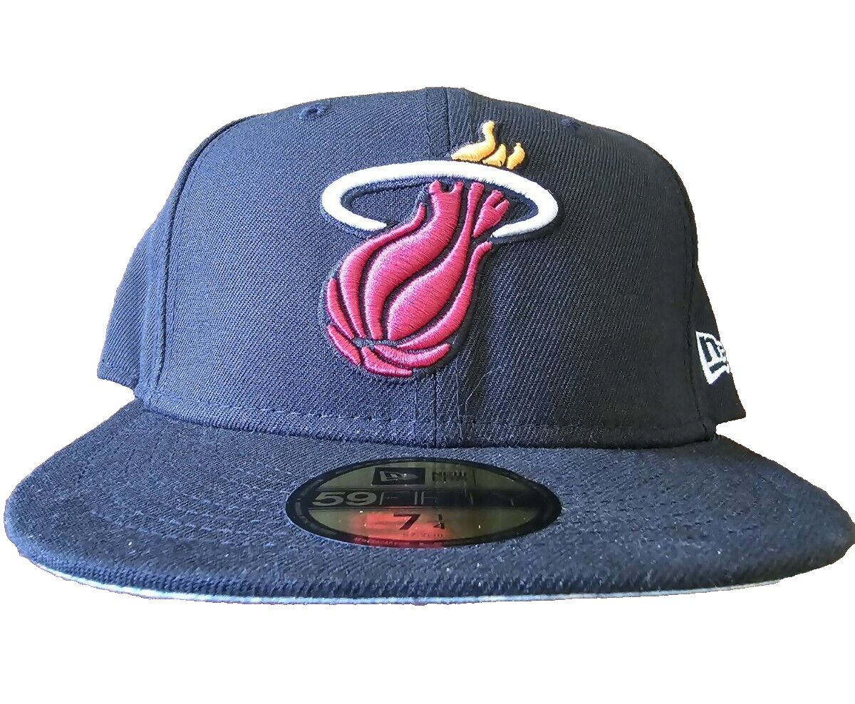 New Era Men's Miami Heat Paisley Under Visor Custom 59FIFTY Fitted Hat  Black 7¼