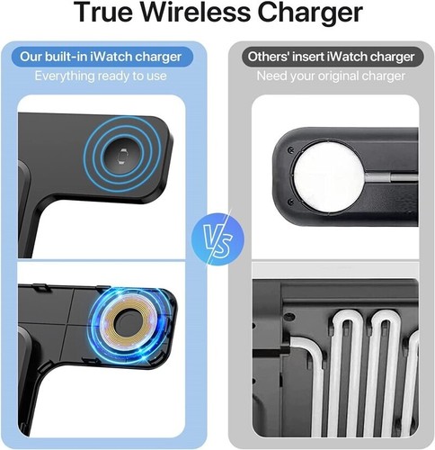 Wireless Charger Charging Station 3In1 For Apple Watch Air Pods iPhone - Picture 4 of 11