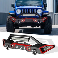 Yeego for 2007-2023 Jeep Wrangler JK/JL&20-23 Gladiator JT Front Bumper W/Winch