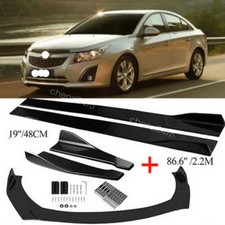 Front Bumper Lip Spoiler Side Skirt For Chevy Cruze Body Kit Gloss Black