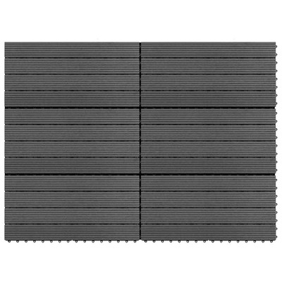 Decking Tile Patio Floor Tile Interlocking Outdoor Flooring Tile 6 pcs vidaXL 