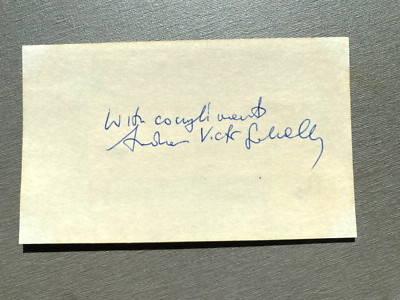 ANDREW V. SCHALLY Nobelpreis 1977 Medizin signed Briefkarte 7x12 Autogramm
