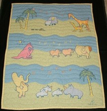 Carters John Lennon Animal Musical Parade Baby Crib Blanket Comforter Green Blue