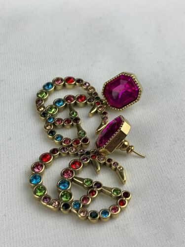 Gucci Gold Multicolour Stone GG Shaped Charming Earrings - Picture 4 of 5