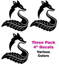 Fox Rendering "3 Pack" of Vinyl Decals Car Laptop Notebook Tablet Tumblers Mugs