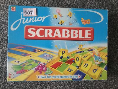 Scrabble Junior Kinder Brettspiel Mattel [ohne Regeln 6 blaue Zähler fehlen] 907
