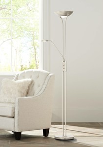 Modern Torchiere Floor Lamp with Side Light LED Dimmable ...