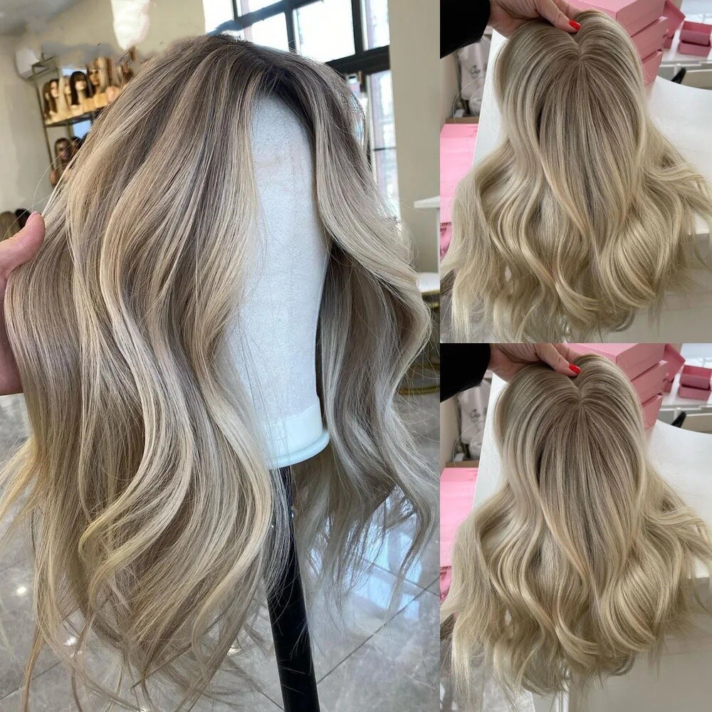 Ombre Blonde Body Wave Human Hair13X4 Lace Front Wig Remy  display picture 3