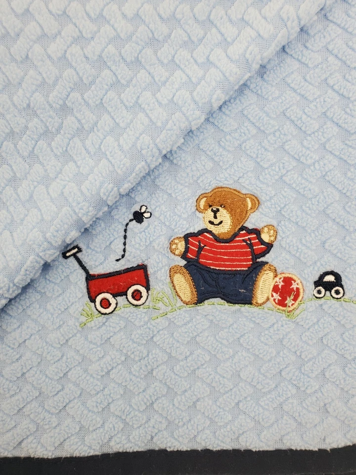 Rene Rofe Baby одеяло мальчика синий текстурированный автомобиль медведь мяч вагон пчелы безопасности B21 - Изображение 3 из 4