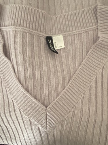 Chaleco Suéter DIVIDIDO by H&M Mujer Púrpura Tejido Acanalado Cuello en V TALLA L De Gran Tamaño - Imagen 6 de 8