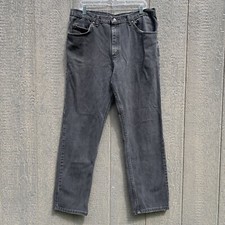 Vintage 80s 90s Lee Straight Leg Jeans Mens 36x31.5 Black Denim Dark Wash