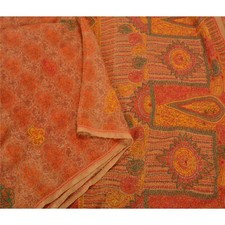 Sanskriti Vintage Bollywood Sarees Pure Georgette Silk Hand Beaded Sari Fabric
