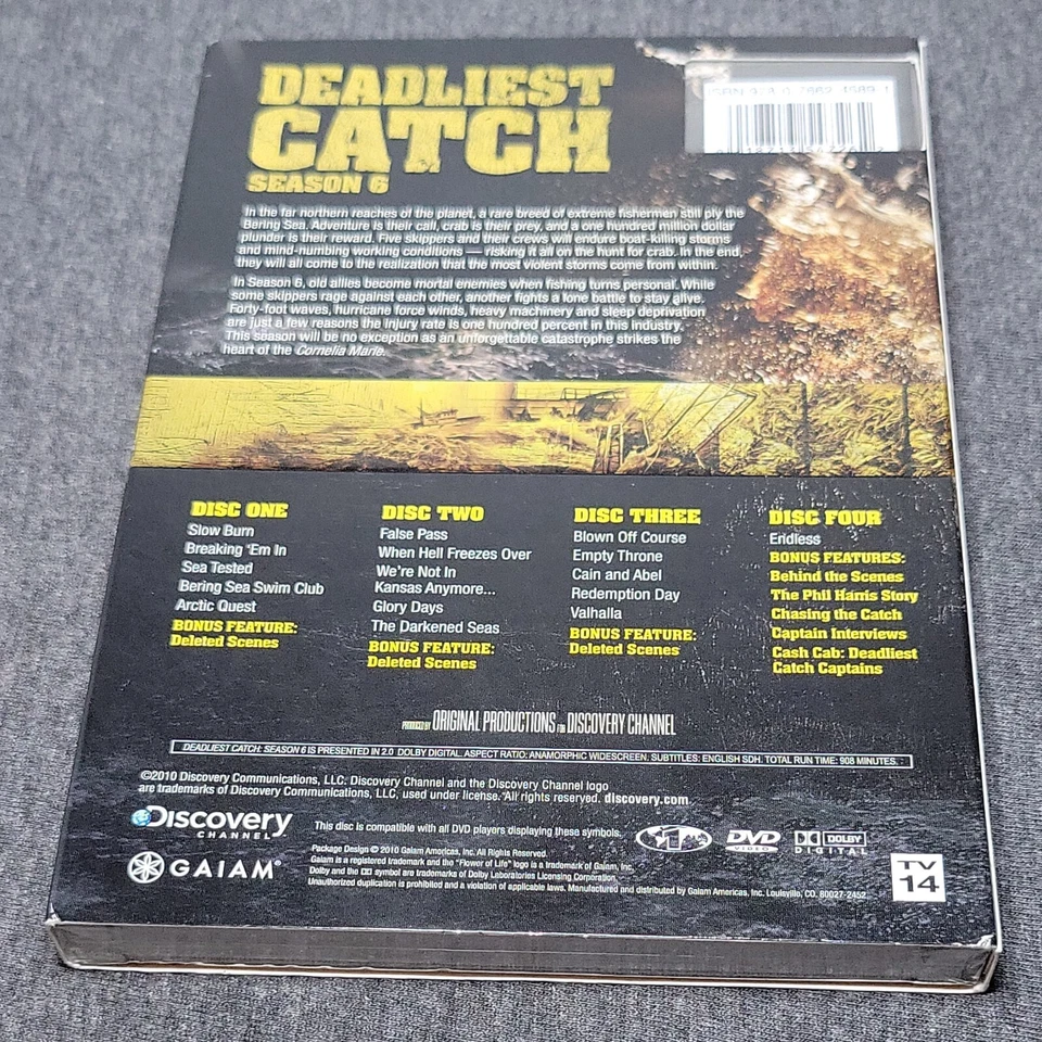 Deadliest Catch Season 6 4-DVD Set Discovery Channel Remembering Captain Phil - Image 2 of 4