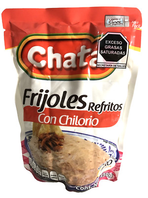 4-Pack Chata Frijoles Refritos C/Chilorio 430g/15oz ea. Refried Beans W/Chilorio