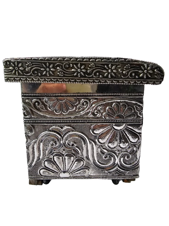 ANTIGUO Joyero Hecho a Mano Elefante Indio Plata y Cobre 11x7" Foto 3 de 4