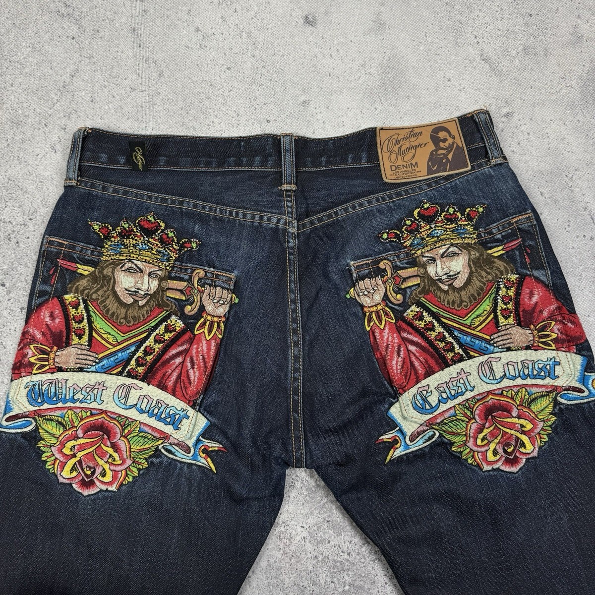 RARE Christian Audigier Ed Hardy West Coast Embroidered Logo