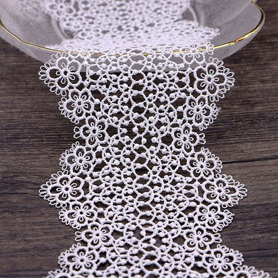 Modische zarte Spitzenborte Band weiß Vintage Hochzeit Stoff Rand nähen 1 Yard