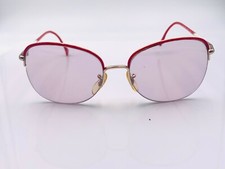 Vintage Sterling Optical Andrea Red Gold Oval Sunglasses Japan FRAMES ONLY