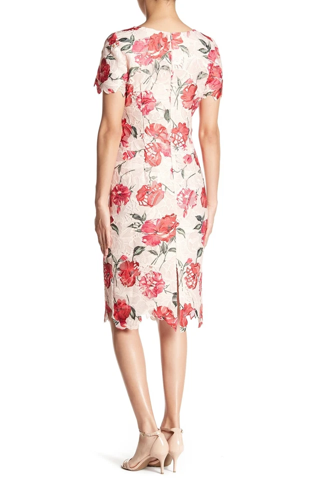 Vestido para mujer Iren Klairie 154898 manga corta floral encaje talla melocotón 38 Foto 2 de 2