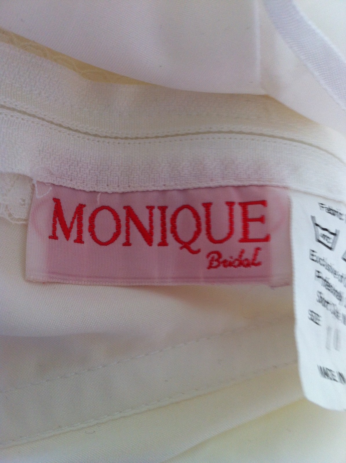 MONIQUE IVORY SATIN WEDDING DRESS VEIL SLIP 10 Gem