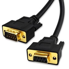 9.8ft DB9 RS232 Serial Cable 9-Pin Extension Cable Female to Male Shielded Black