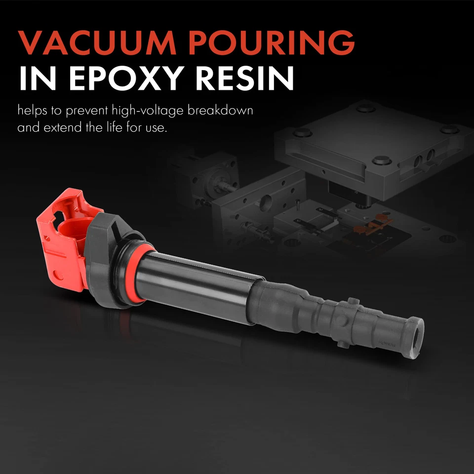 10x Red Ignition Coil for BMW M5 M6 2006-2010 V10 5.0L GAS Naturally Aspirated - Imagem 3 de 4